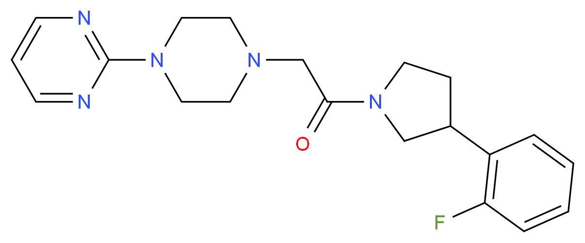 2-(4-{2-[3-(2-fluorophenyl)-1-pyrrolidinyl]-2-oxoethyl}-1-piperazinyl)pyrimidine_分子结构_CAS_)