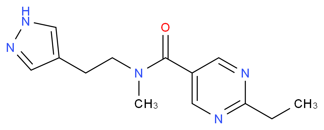 2-ethyl-N-methyl-N-[2-(1H-pyrazol-4-yl)ethyl]-5-pyrimidinecarboxamide_分子结构_CAS_)