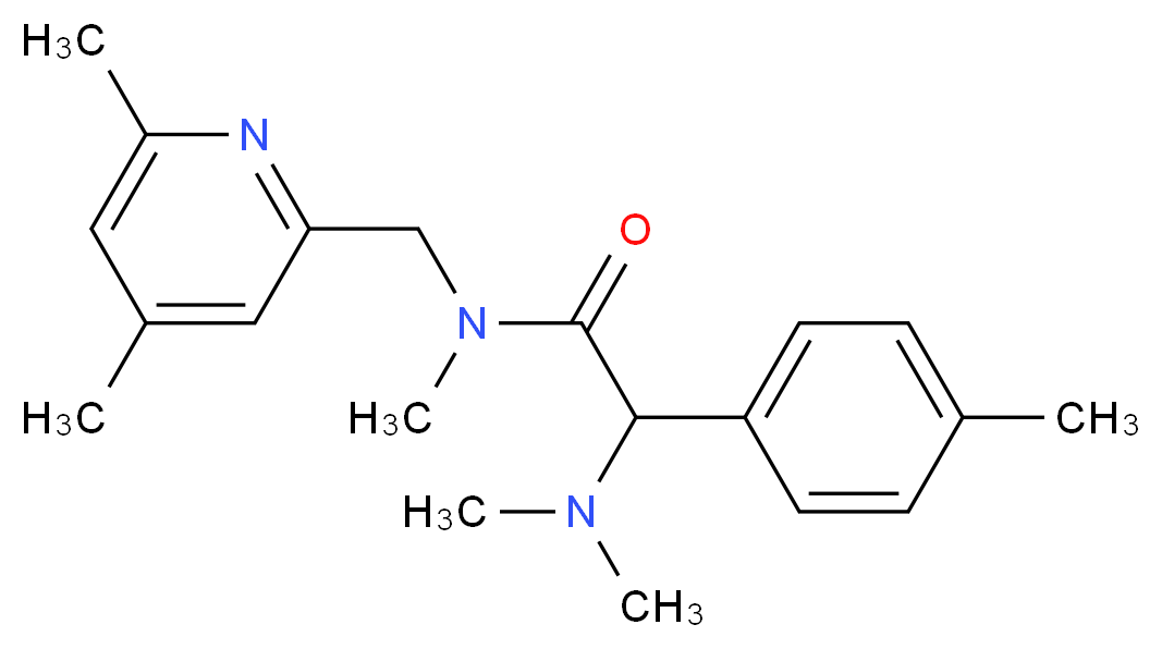 2-(dimethylamino)-N-[(4,6-dimethyl-2-pyridinyl)methyl]-N-methyl-2-(4-methylphenyl)acetamide_分子结构_CAS_)