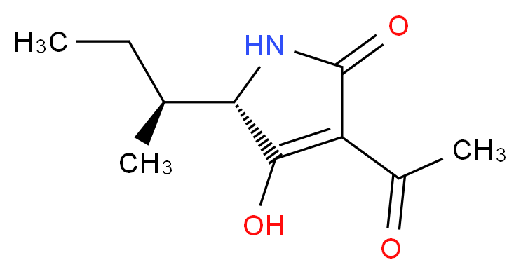 (5S)-3-acetyl-5-[(2S)-butan-2-yl]-4-hydroxy-2,5-dihydro-1H-pyrrol-2-one_分子结构_CAS_610-88-8