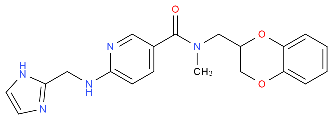 N-(2,3-dihydro-1,4-benzodioxin-2-ylmethyl)-6-[(1H-imidazol-2-ylmethyl)amino]-N-methylnicotinamide_分子结构_CAS_)