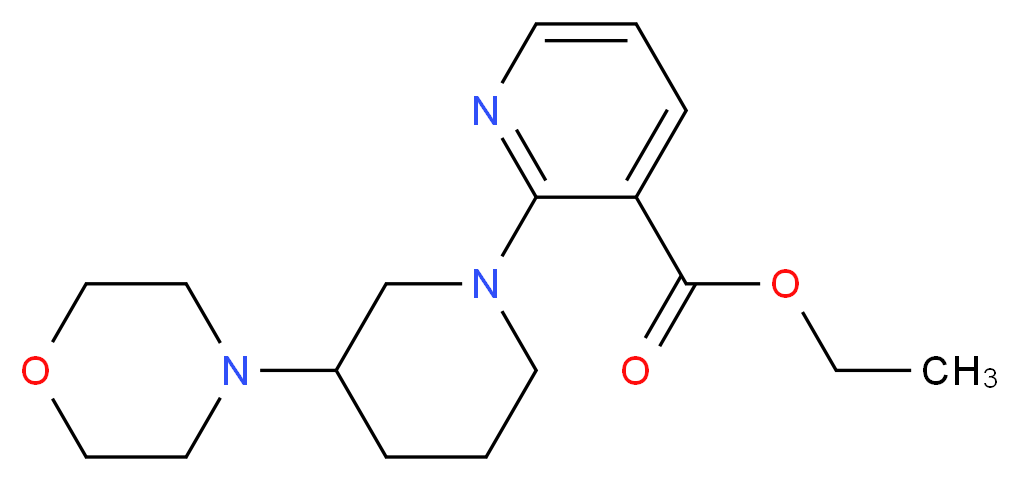 ethyl 2-[3-(4-morpholinyl)-1-piperidinyl]nicotinate_分子结构_CAS_)