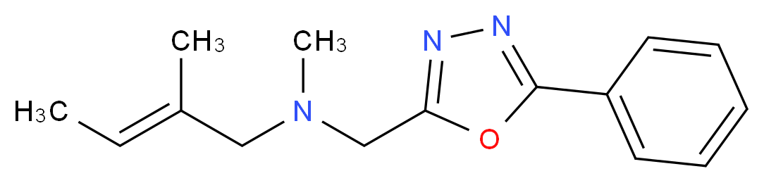(2E)-N,2-dimethyl-N-[(5-phenyl-1,3,4-oxadiazol-2-yl)methyl]but-2-en-1-amine_分子结构_CAS_)