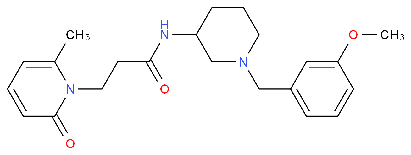 N-[1-(3-methoxybenzyl)-3-piperidinyl]-3-(6-methyl-2-oxo-1(2H)-pyridinyl)propanamide_分子结构_CAS_)