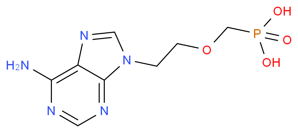 ((2-(6-Amino-9H-purin-9-yl)ethoxy)-methyl)phosphonic acid_分子结构_CAS_106941-25-7)