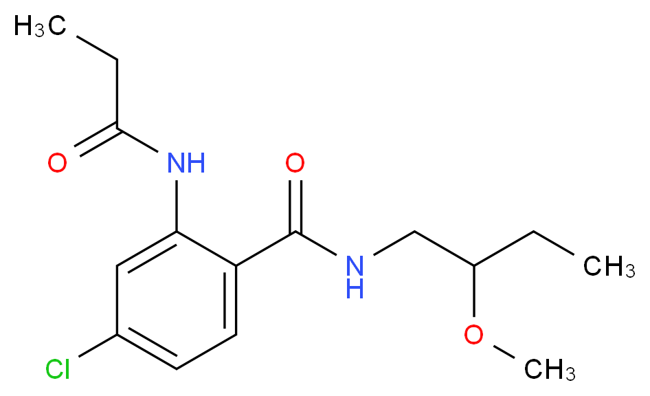 4-chloro-N-(2-methoxybutyl)-2-(propionylamino)benzamide_分子结构_CAS_)