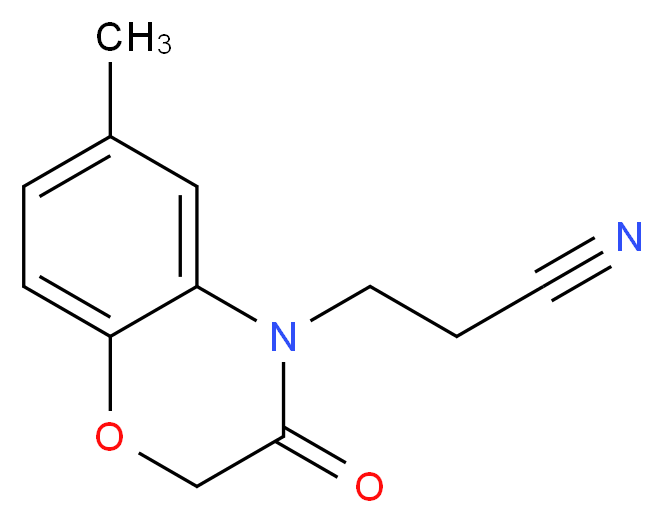 3-(6-methyl-3-oxo-3,4-dihydro-2H-1,4-benzoxazin-4-yl)propanenitrile_分子结构_CAS_351003-19-5