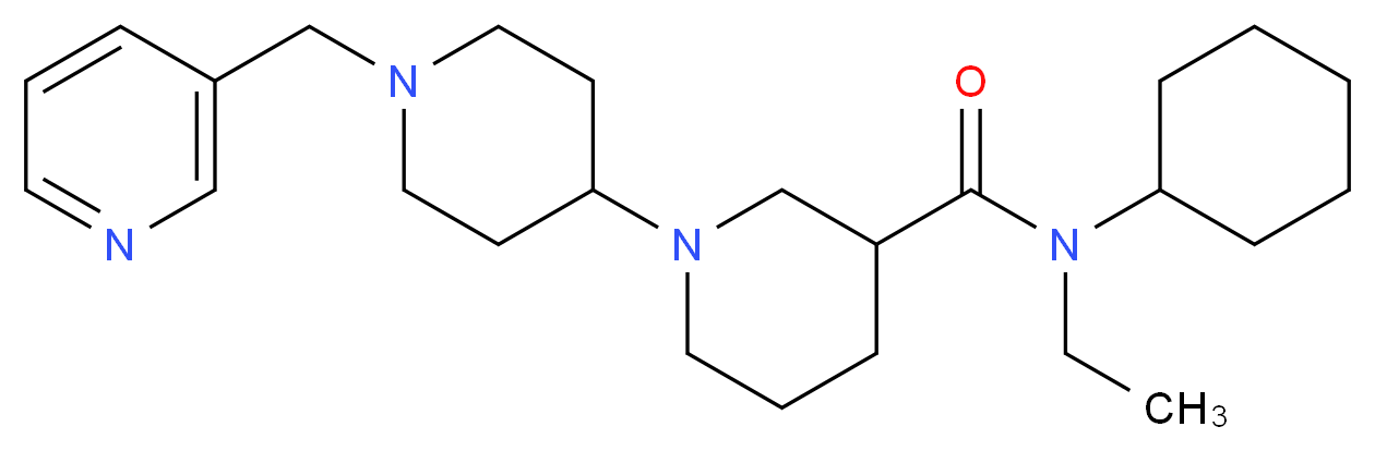 N-cyclohexyl-N-ethyl-1'-(pyridin-3-ylmethyl)-1,4'-bipiperidine-3-carboxamide_分子结构_CAS_)