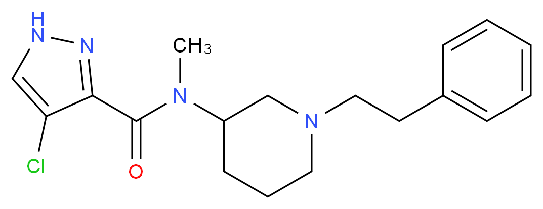 4-chloro-N-methyl-N-[1-(2-phenylethyl)-3-piperidinyl]-1H-pyrazole-3-carboxamide_分子结构_CAS_)