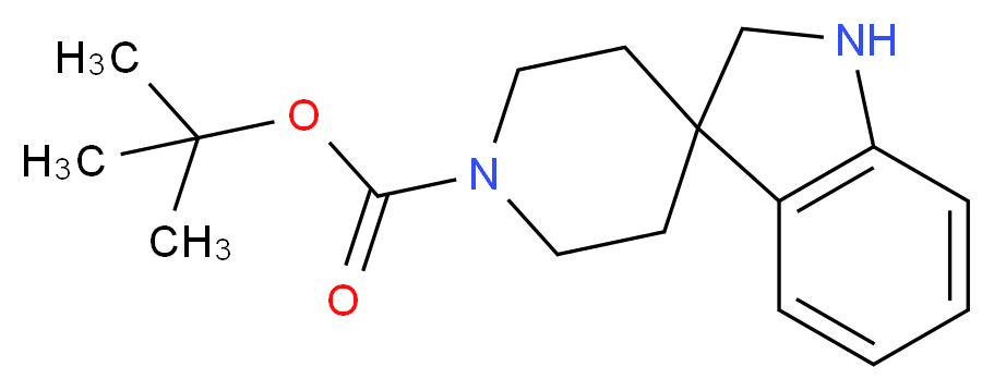 tert-butyl 1,2-dihydrospiro[indole-3,4'-piperidine]-1'-carboxylate_分子结构_CAS_180465-84-3
