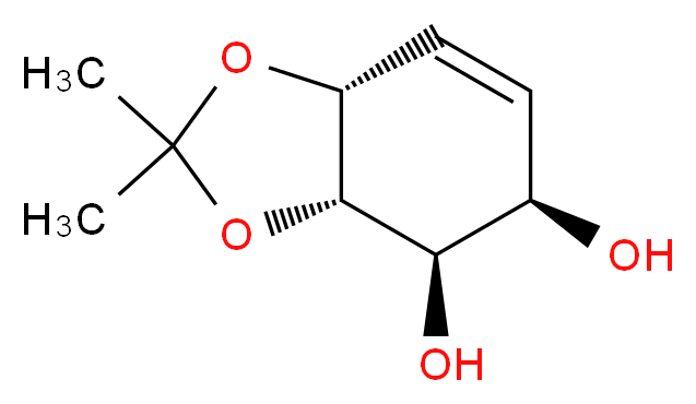 (3aS,4R,5R,7aR)-2,2-dimethyl-3a,4,5,7a-tetrahydro-2H-1,3-benzodioxole-4,5-diol_分子结构_CAS_130669-76-0