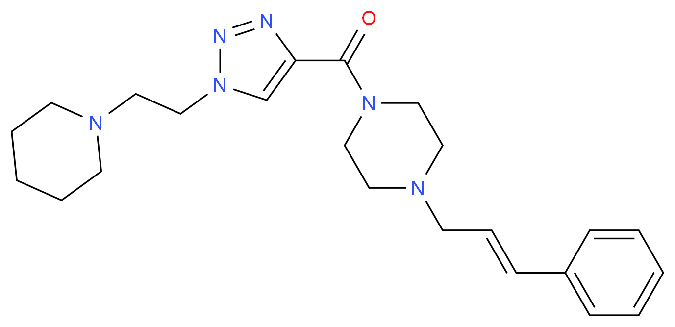 1-[(2E)-3-phenyl-2-propen-1-yl]-4-({1-[2-(1-piperidinyl)ethyl]-1H-1,2,3-triazol-4-yl}carbonyl)piperazine_分子结构_CAS_)