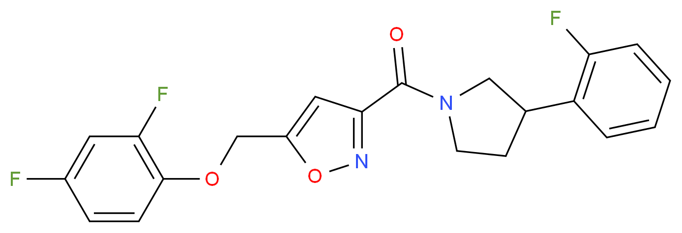 5-[(2,4-difluorophenoxy)methyl]-3-{[3-(2-fluorophenyl)-1-pyrrolidinyl]carbonyl}isoxazole_分子结构_CAS_)