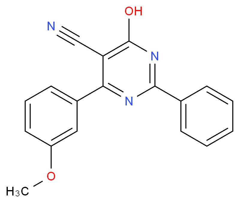 4-Hydroxy-6-(3-methoxyphenyl)-2-phenyl-5-pyrimidinecarbonitrile_分子结构_CAS_)