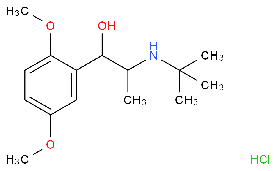 2-(tert-butylamino)-1-(2,5-dimethoxyphenyl)propan-1-ol hydrochloride_分子结构_CAS_5696-15-1