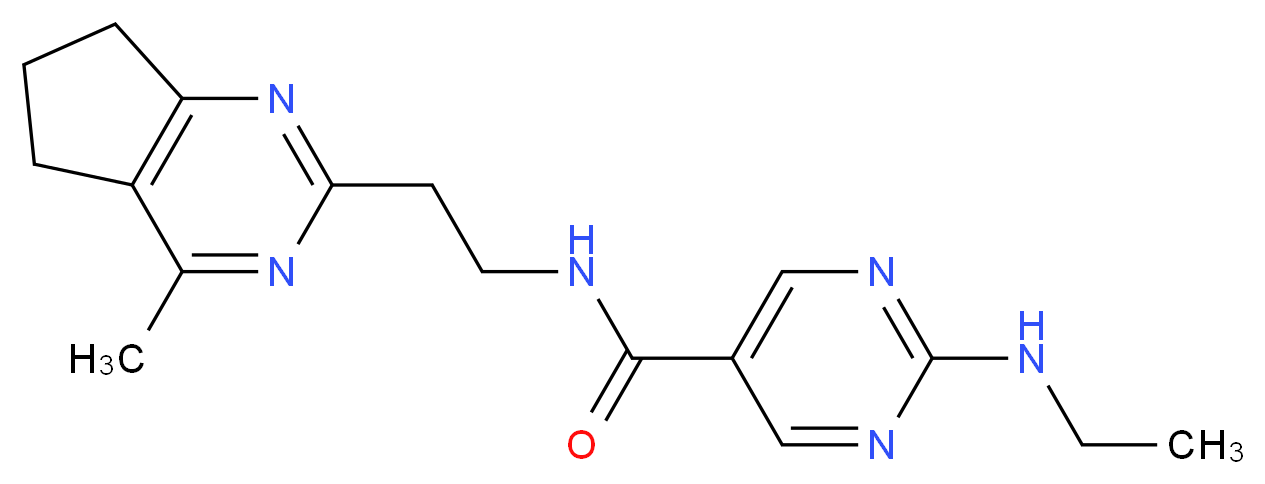 2-(ethylamino)-N-[2-(4-methyl-6,7-dihydro-5H-cyclopenta[d]pyrimidin-2-yl)ethyl]-5-pyrimidinecarboxamide_分子结构_CAS_)