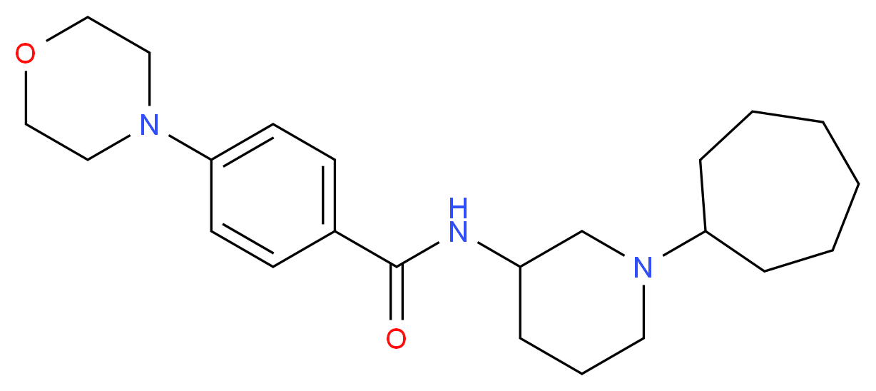 N-(1-cycloheptyl-3-piperidinyl)-4-(4-morpholinyl)benzamide_分子结构_CAS_)