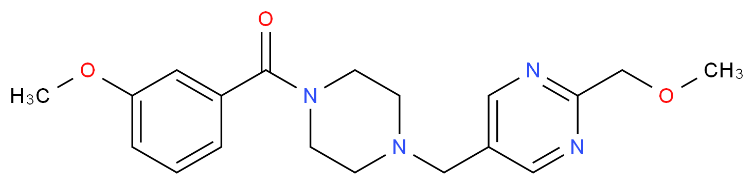 5-{[4-(3-methoxybenzoyl)-1-piperazinyl]methyl}-2-(methoxymethyl)pyrimidine_分子结构_CAS_)