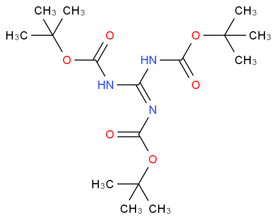 tert-butyl N-({[(tert-butoxy)carbonyl]amino}({[(tert-butoxy)carbonyl]imino})methyl)carbamate_分子结构_CAS_216584-22-4