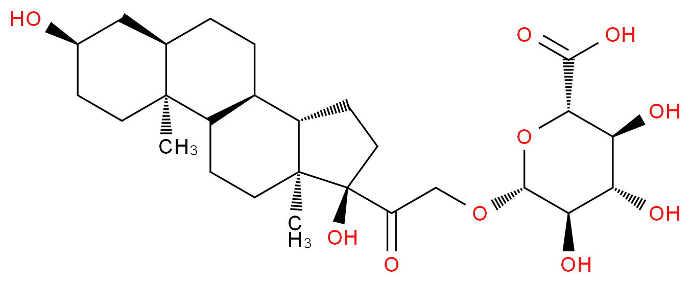 (2S,3S,4S,5R,6R)-6-{2-[(2S,5R,7R,10R,11S,14R,15S)-5,14-dihydroxy-2,15-dimethyltetracyclo[8.7.0.0<sup>2</sup>,<sup>7</sup>.0<sup>1</sup><sup>1</sup>,<sup>1</sup><sup>5</sup>]heptadecan-14-yl]-2-oxoethoxy}-3,4,5-trihydroxyoxane-2-carboxylic acid_分子结构_CAS_56162-38-0