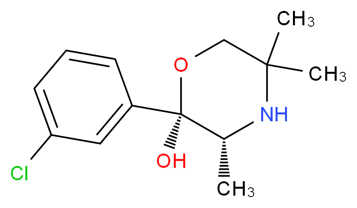 (2R,3R)-2-(3-chlorophenyl)-3,5,5-trimethylmorpholin-2-ol_分子结构_CAS_192374-15-5