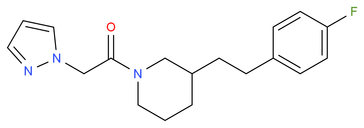 3-[2-(4-fluorophenyl)ethyl]-1-(1H-pyrazol-1-ylacetyl)piperidine_分子结构_CAS_)