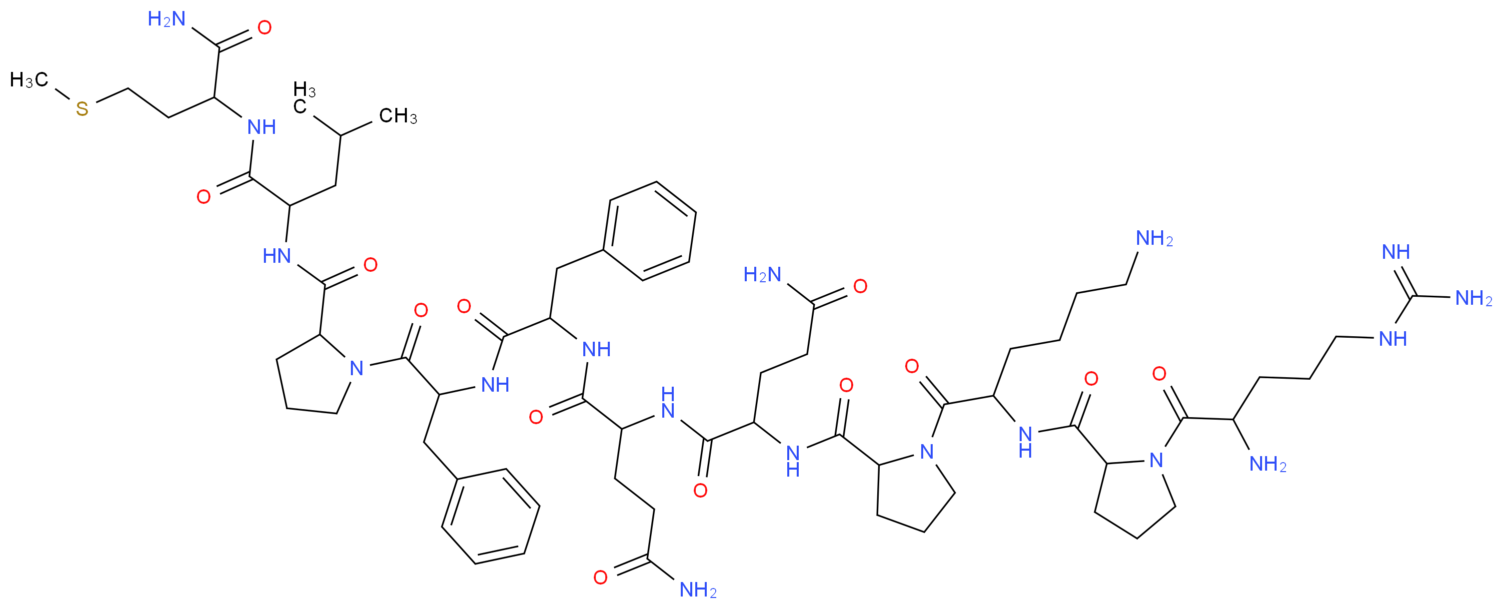 2-(2-{[1-(6-amino-2-{[1-(2-amino-5-carbamimidamidopentanoyl)pyrrolidin-2-yl]formamido}hexanoyl)pyrrolidin-2-yl]formamido}-4-carbamoylbutanamido)-N-{1-[(1-{2-[(1-{[1-carbamoyl-3-(methylsulfanyl)propyl]carbamoyl}-3-methylbutyl)carbamoyl]pyrrolidin-1-yl}-1-oxo-3-phenylpropan-2-yl)carbamoyl]-2-phenylethyl}pentanediamide_分子结构_CAS_104486-69-3