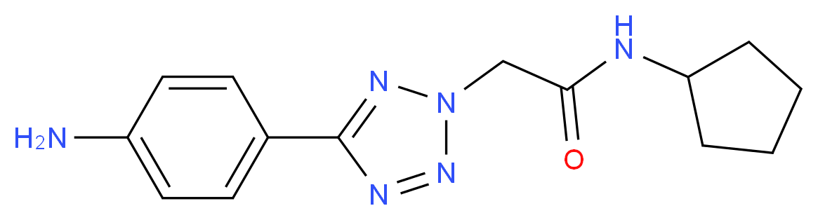 2-[5-(4-aminophenyl)-2H-1,2,3,4-tetrazol-2-yl]-N-cyclopentylacetamide_分子结构_CAS_436092-98-7