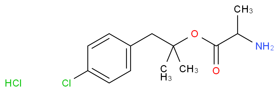 1-(4-chlorophenyl)-2-methylpropan-2-yl 2-aminopropanoate hydrochloride_分子结构_CAS_60719-83-7