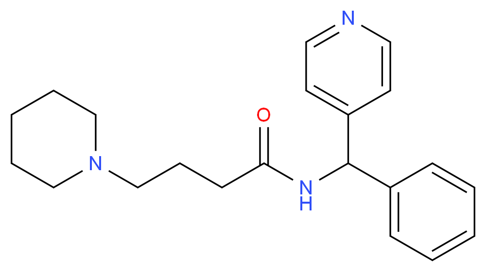 N-[phenyl(4-pyridinyl)methyl]-4-(1-piperidinyl)butanamide_分子结构_CAS_)
