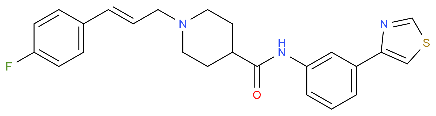 1-[(2E)-3-(4-fluorophenyl)-2-propen-1-yl]-N-[3-(1,3-thiazol-4-yl)phenyl]-4-piperidinecarboxamide_分子结构_CAS_)