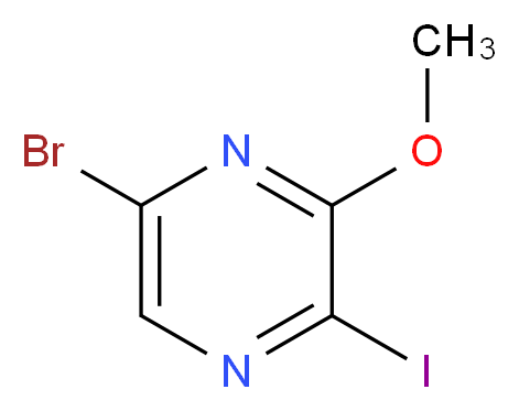 5-bromo-2-iodo-3-methoxypyrazine_分子结构_CAS_476622-89-6