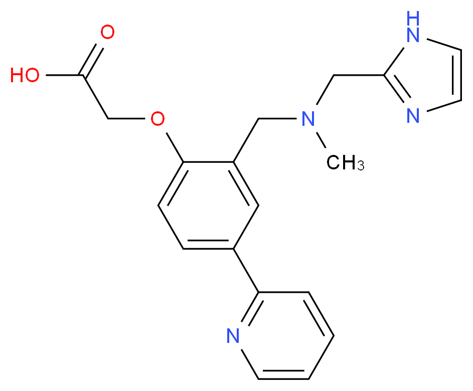 (2-{[(1H-imidazol-2-ylmethyl)(methyl)amino]methyl}-4-pyridin-2-ylphenoxy)acetic acid_分子结构_CAS_)