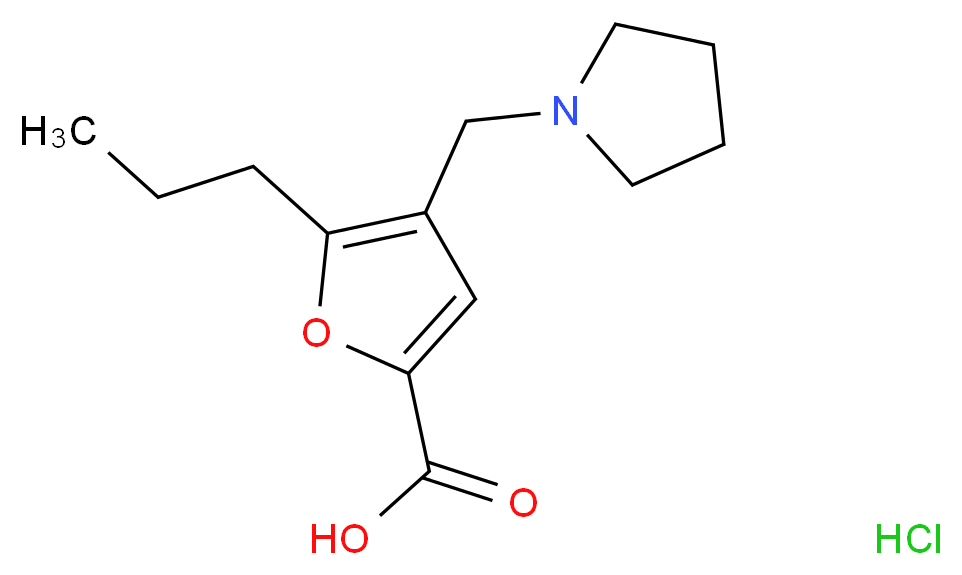 5-Propyl-4-pyrrolidin-1-ylmethyl-furan-2-carboxylic acid hydrochloride_分子结构_CAS_)