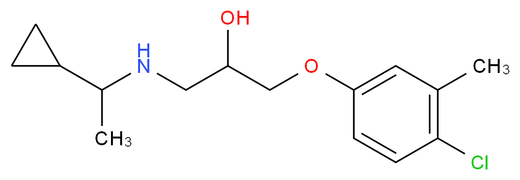 1-(4-chloro-3-methylphenoxy)-3-[(1-cyclopropylethyl)amino]-2-propanol_分子结构_CAS_)