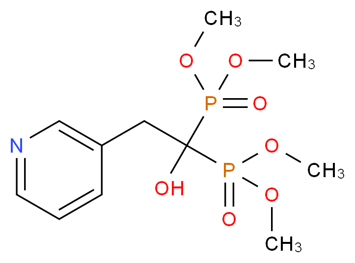 dimethyl [1-(dimethoxyphosphoryl)-1-hydroxy-2-(pyridin-3-yl)ethyl]phosphonate_分子结构_CAS_919355-29-6
