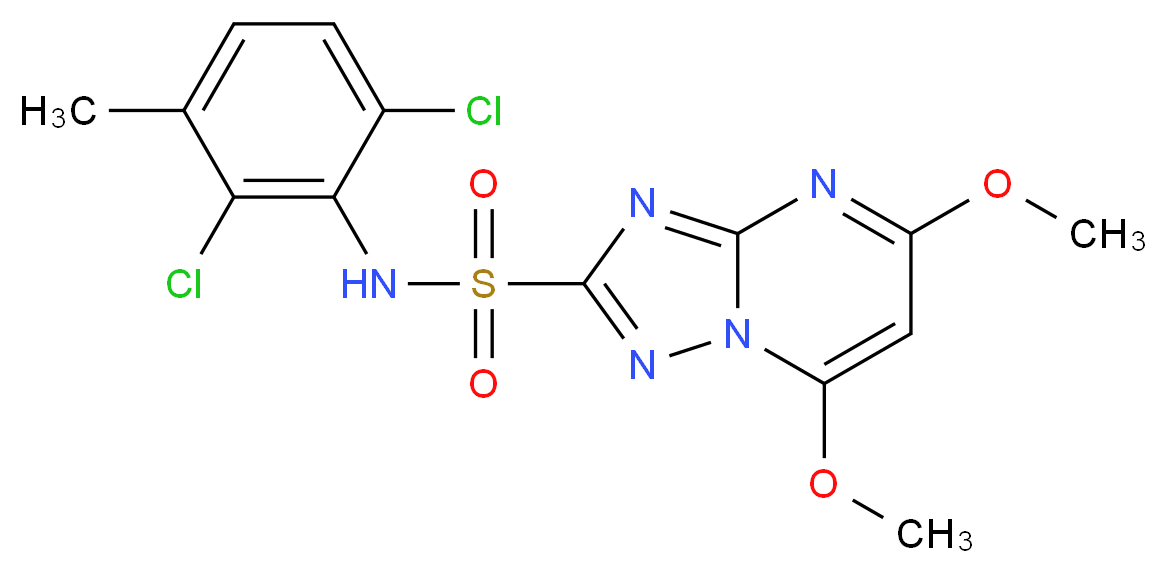 N-(2,6-dichloro-3-methylphenyl)-5,7-dimethoxy-[1,2,4]triazolo[1,5-a]pyrimidine-2-sulfonamide_分子结构_CAS_139528-85-1