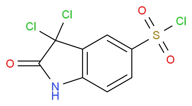 3,3-dichloro-2-oxo-2,3-dihydro-1H-indole-5-sulfonyl chloride_分子结构_CAS_93783-15-4