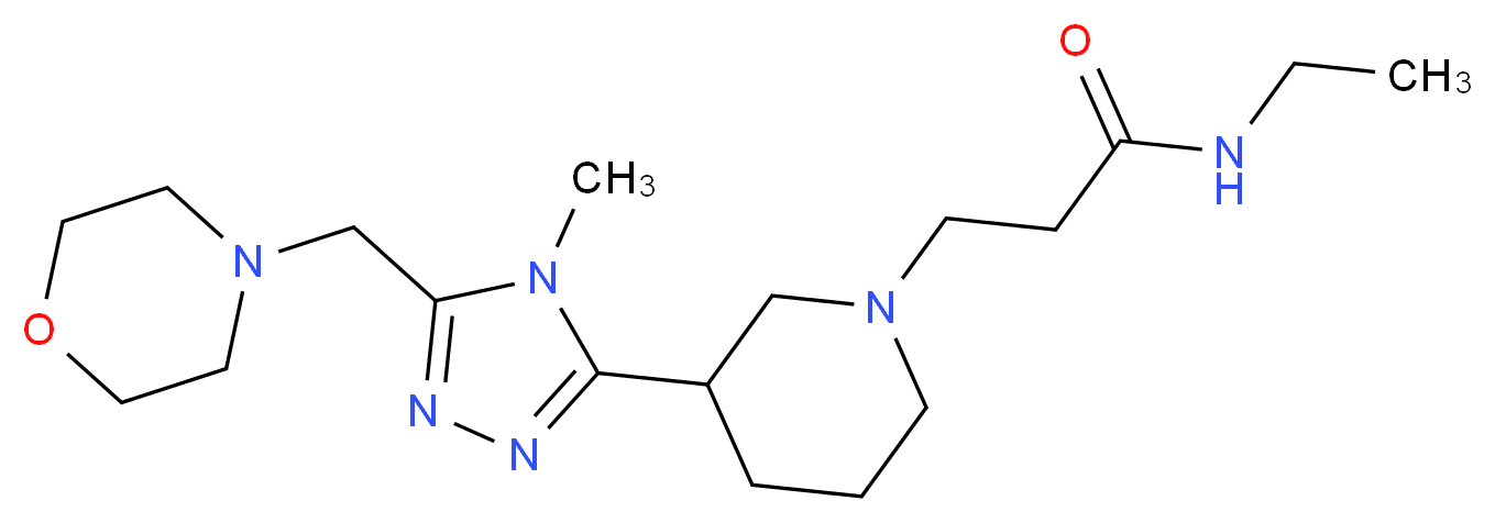 N-ethyl-3-{3-[4-methyl-5-(morpholin-4-ylmethyl)-4H-1,2,4-triazol-3-yl]piperidin-1-yl}propanamide_分子结构_CAS_)