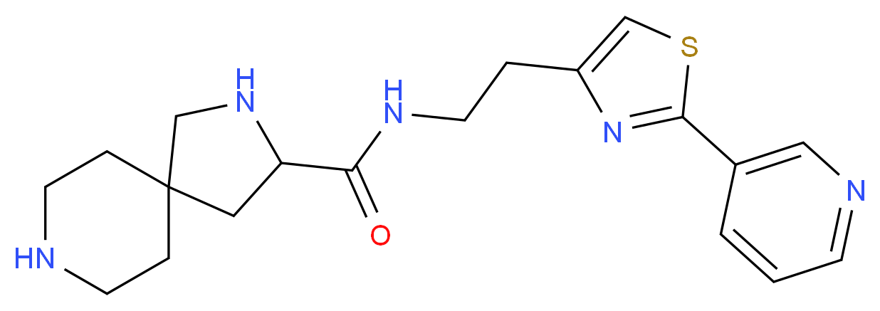 N-{2-[2-(3-pyridinyl)-1,3-thiazol-4-yl]ethyl}-2,8-diazaspiro[4.5]decane-3-carboxamide_分子结构_CAS_)