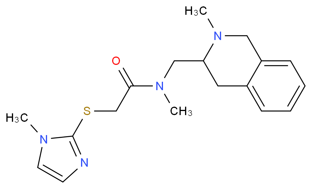 N-methyl-2-[(1-methyl-1H-imidazol-2-yl)thio]-N-[(2-methyl-1,2,3,4-tetrahydro-3-isoquinolinyl)methyl]acetamide_分子结构_CAS_)