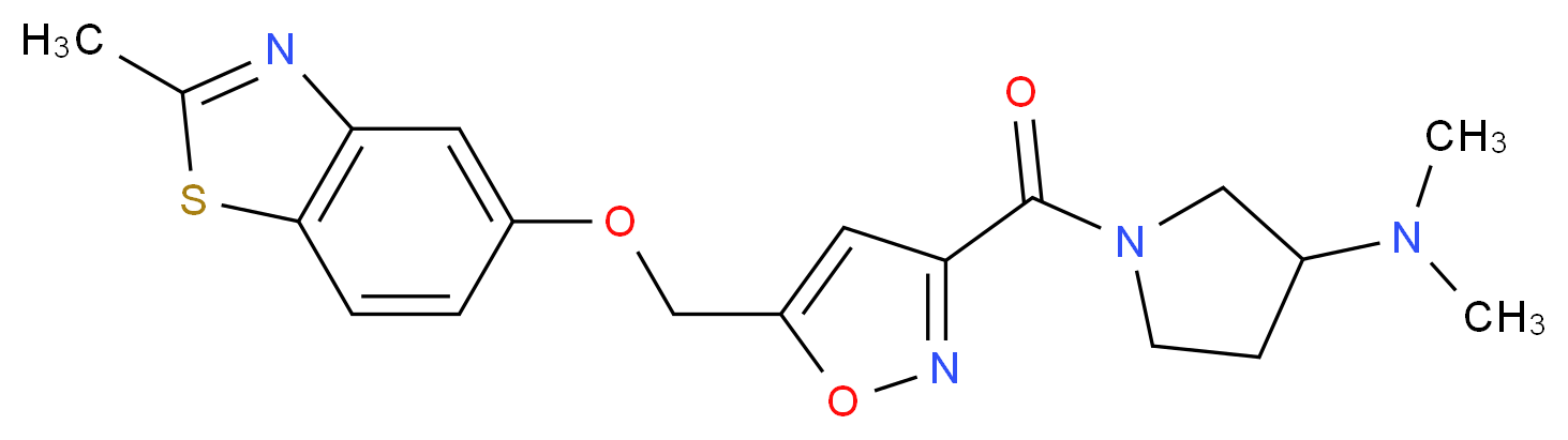N,N-dimethyl-1-[(5-{[(2-methyl-1,3-benzothiazol-5-yl)oxy]methyl}-3-isoxazolyl)carbonyl]-3-pyrrolidinamine_分子结构_CAS_)