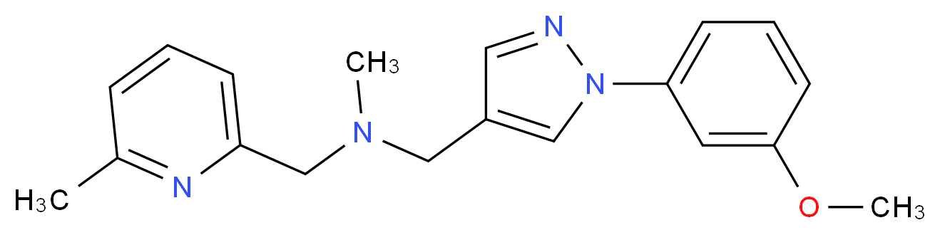 1-[1-(3-methoxyphenyl)-1H-pyrazol-4-yl]-N-methyl-N-[(6-methyl-2-pyridinyl)methyl]methanamine_分子结构_CAS_)