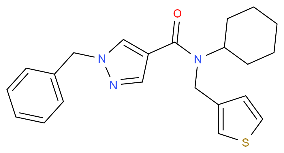 1-benzyl-N-cyclohexyl-N-(3-thienylmethyl)-1H-pyrazole-4-carboxamide_分子结构_CAS_)