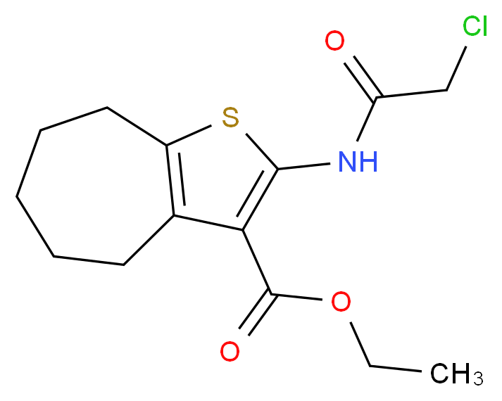 Ethyl 2-[(chloroacetyl)amino]-5,6,7,8-tetrahydro-4H-cyclohepta[b]thiophene-3-carboxylate_分子结构_CAS_)
