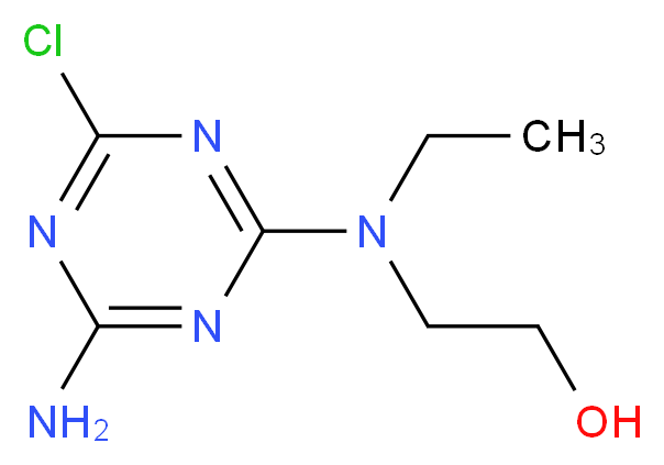 2-[(4-Amino-6-chloro-1,3,5-triazin-2-yl)(ethyl)-amino]-1-ethanol_分子结构_CAS_)