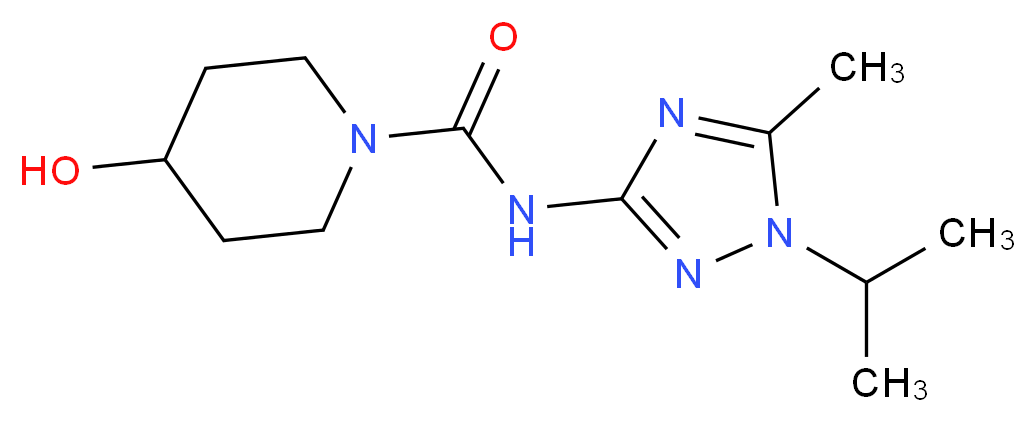 4-hydroxy-N-(1-isopropyl-5-methyl-1H-1,2,4-triazol-3-yl)piperidine-1-carboxamide_分子结构_CAS_)