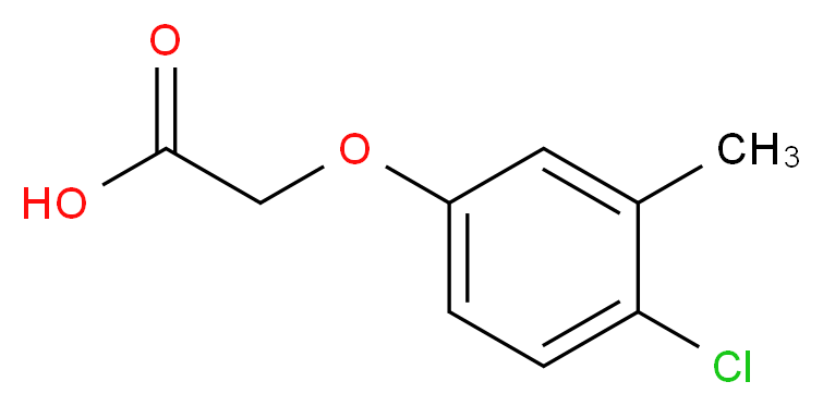 2-(4-chloro-3-methylphenoxy)acetic acid_分子结构_CAS_588-20-5