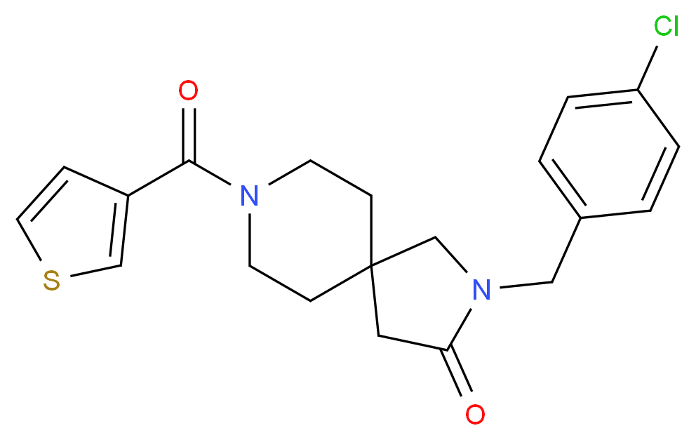 2-(4-chlorobenzyl)-8-(3-thienylcarbonyl)-2,8-diazaspiro[4.5]decan-3-one_分子结构_CAS_)