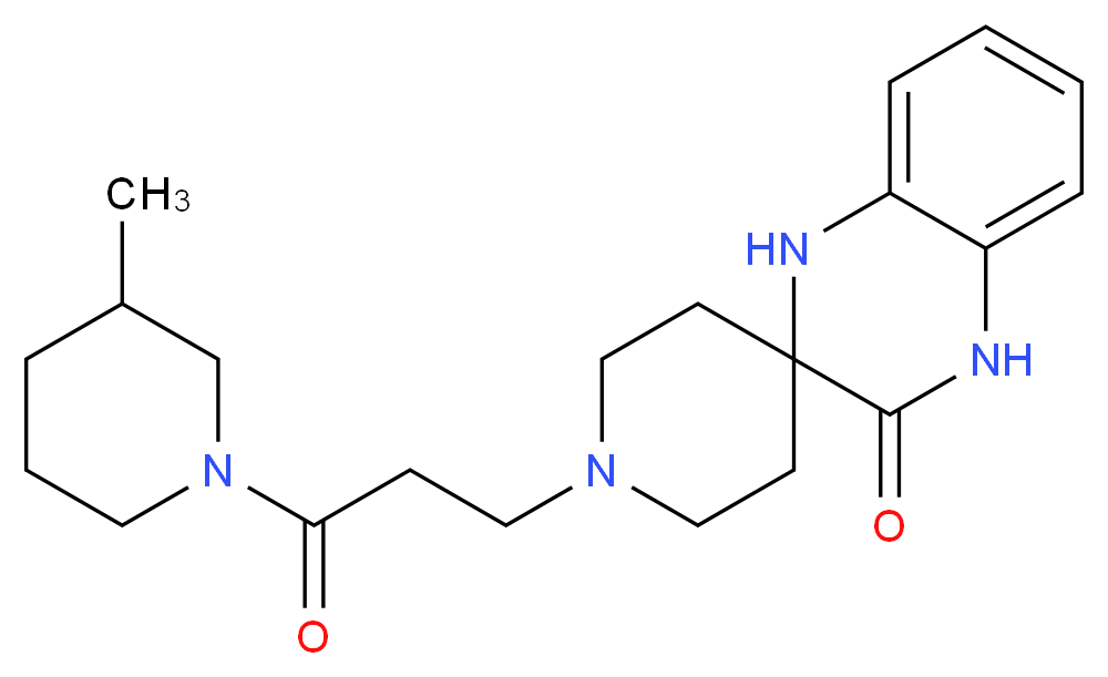 1-[3-(3-methyl-1-piperidinyl)-3-oxopropyl]-1',4'-dihydro-3'H-spiro[piperidine-4,2'-quinoxalin]-3'-one_分子结构_CAS_)